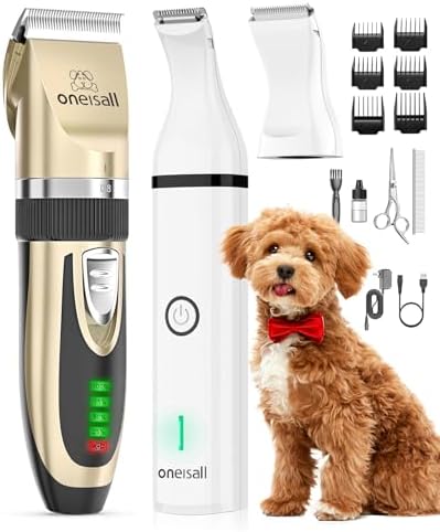 oneisall Dog Clippers and Paw Trimmer Kit for Small Large Dogs Cats