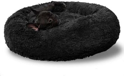 Washable Dog Round Bed - Medium Donut Dog Bed, Comfy Calming Cuddler