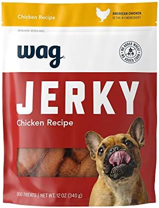 Amazon Brand - Wag Soft & Tender American Jerky Dog Treats – Chicken Recipe (12 oz)