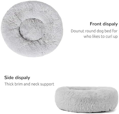 HACHIKITTY Calming Donut Cuddler Dog Bed, Indoor Puppy Beds for Large Dogs, XLarge 36''