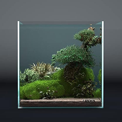 LANDEN Aquarium Cube 6.6 Gallon Ultra Clear Glass Rimless Fish Tank 30C