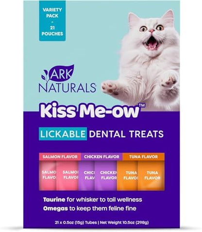ARK NATURALS Kiss Me-Ow Lickable Cat Dental Treats Variety Packs (2 Pack)
