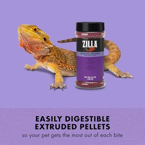 Zilla Bearded Dragon Food, Fortified Pellets, 6.5 Ounces