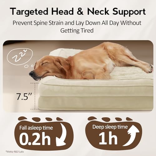 MEKIY Orthopedic Waterproof Dog Bed with Sides for Large Medium Dogs