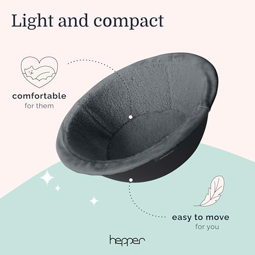 Hepper Cat Nest - Washable Cat Bed with Fleece Liner - Gray/Gray