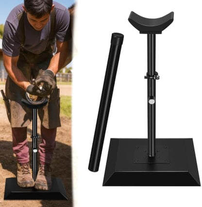 CAROD Professional Farrier Tool-Height Adjustable Metal Hoof Stand, Horse Hoof Trimming Tools, Extra-Large Base Enhances Stability, Two Types Of Support Rods Are Available