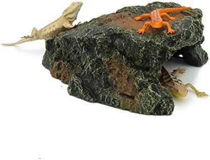 JIHAQUA Reptile Rock Hide Cave Aquarium Habitat Decor Tortoise Hideout
