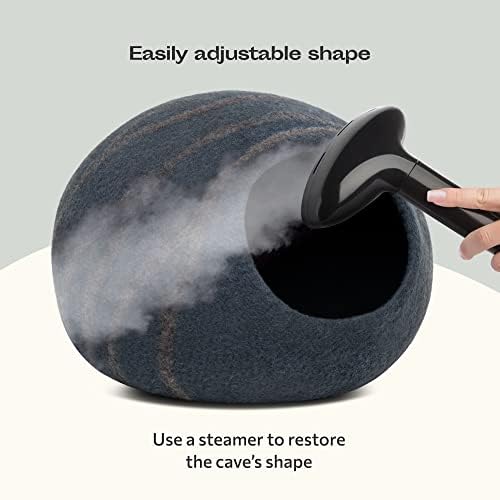 MEOWFIA Cat Cave - Merino Wool Bed for Indoor Cats (Slate Gray, Medium)