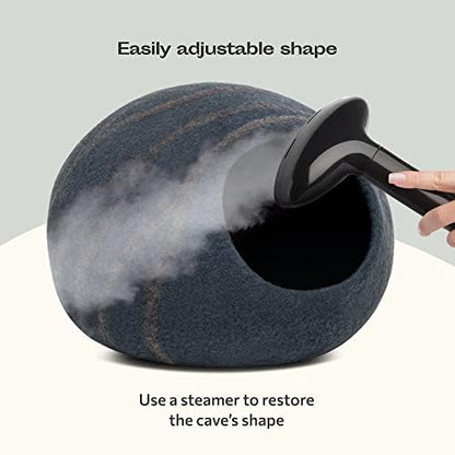 MEOWFIA Cat Cave - Merino Wool Bed for Indoor Cats (Slate Gray, Medium)