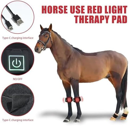 Red Light Therapy for Horses, Portable Wearable Equine Red Light Therapy for Horse Hoof, 660nm/850nm Adjustable LED Red Light Therapy Mat for Equine Hoof and Hock Pain Relief (1PCS)