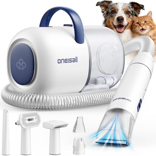 oneisall Dog Grooming Vacuum Kit, 15000Pa, 6 Grooming Tools