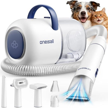 oneisall Dog Grooming Vacuum Kit, 15000Pa, 6 Grooming Tools