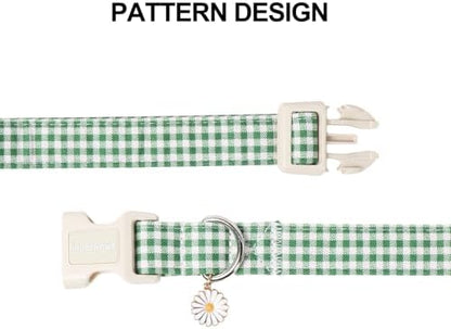 Lionet Paws St. Patrick Dog Collar- Cute Clover Green Dog Collars with Plastic Buckle, Light Adjustable Dog Collars with Clover Pendant for Medium Large Dogs