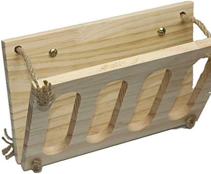 Litewoo Rabbit Hay Rack Manger Feeder Bunny Food Dispenser Wooden Hay Manger Rack Holder for Hamster Chinchilla Guinea Pig Small Animal Cage Accessories (A)
