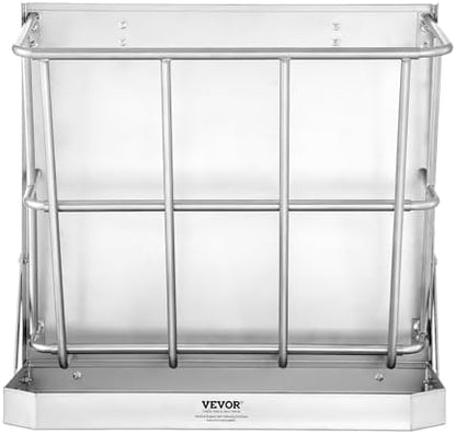 VEVOR Wall Mounted Hay Rack, 18.5 Gallon Livestock Feeder with 2.5 Gallon Feed Tray, 2 in 1 Hay and Grain Feeder, Feeds up to 5 Goats, Heavy-Duty Galvanized Steel Goat Feeders for Farm Sheep Horses