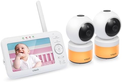 VTech VM5463-2 Video Baby Monitor with 2 Cameras, 5" HD Screen