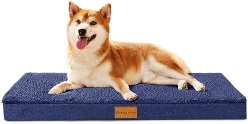 Patas Lague Orthopedic Large Dog Bed Pet Sofa Mat 36''X24'' Navy Blue