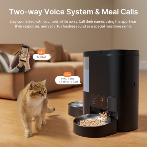 Automatic Cat Feeder with Camera, 2 in 1 Cat Food and Water Dispenser