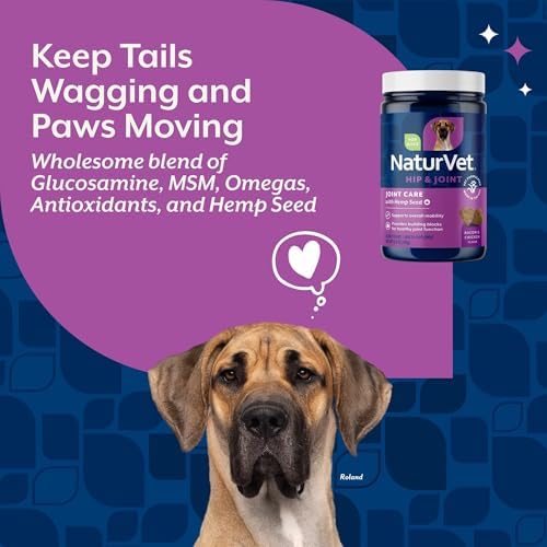 NaturVet Hip & Joint Care with Hemp Seed Supplement for Dogs, 60ct