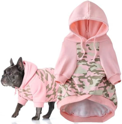Pet Passion Rocky II Dog Hoodie, Pink Half Camo, XX-Small