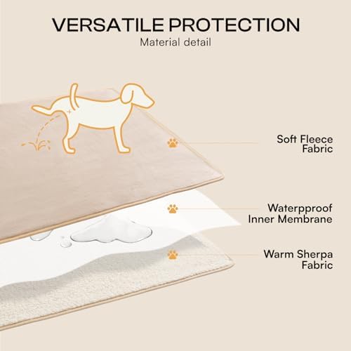 Luciphia Waterproof Blanket for Large Dog, Reversible Sherpa Couch Cover