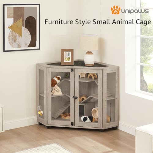 unipaws Chinchillas Hedgehog Cage with Ramp and House, Large Size