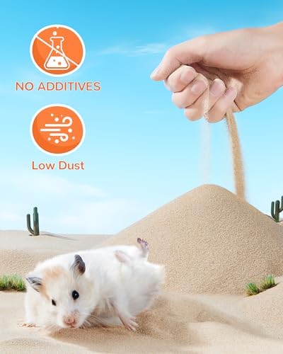 Hamster Bath Sand, 18oz Natural Desert Sand for Gerbil & Syrian Mice, Brown