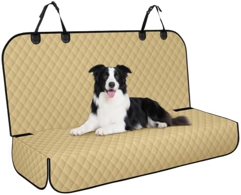 Waterproof Dog Backseat Cover for Cars, Non-Slip Pet Seat Protector, Khaki