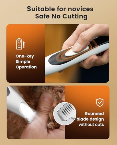 oneisall Low-Noise Dog Paw Trimmer with LED Light