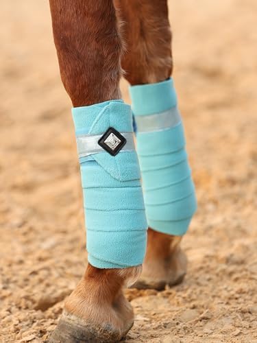 Horse Polo Wraps Upgrade with Bling Leg Wraps for Horses 4-Pack Fleece Leg Wraps Stable Supplies-Sky Blue M