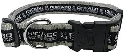MLB Chicago White Sox Licensed PET COLLAR- Heavy-Duty, Strong, and Durable Dog Collar. Available in 29 Baseball Teams and 4 Sizes