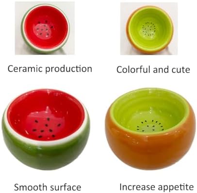 Hamiledyi 2PCS Hamster Bowl Ceramic Food Water Feeding Dish for Dwarf Syrian Hamsters Gerbils Rats Mice Sugar Glider