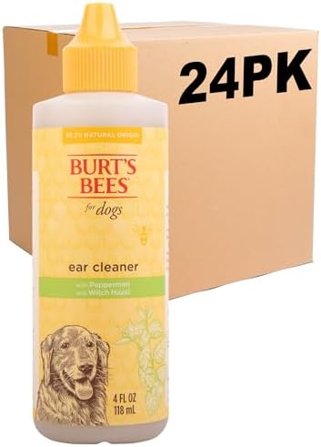 Burt's Bees for Pets Dog Ear Cleaner, Peppermint & Witch Hazel, 4 Oz, 24-Pk