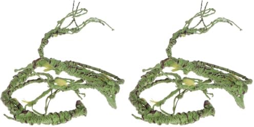 PINVNBY Flexible Bend-A-Branch Jungle Vines Pet Habitat Decor Reptile Plants Terrarium for Lizard, Frogs, Snakes and More Reptiles Climbing (Fat: 43.31 x 0.79 Inch) (Pack of 2)