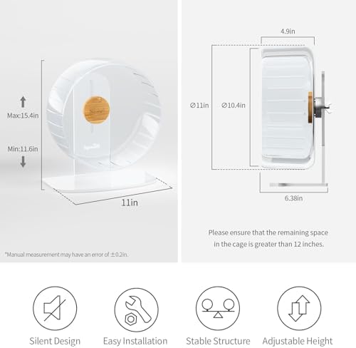 Niteangel Super-Silent Hamster Exercise Wheels: Quiet 11 inch Running Wheel