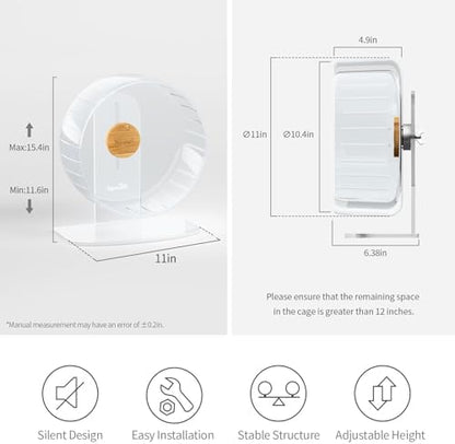 Niteangel Super-Silent Hamster Exercise Wheels: Quiet 11 inch Running Wheel