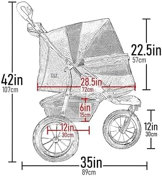 Pet Gear No-Zip AT3 Pet Stroller for Cats/Dogs, Sea Salt