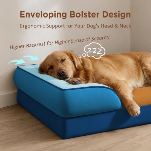Comfort Expression Orthopedic Dog Bed for Extra Large Dogs with Bolster