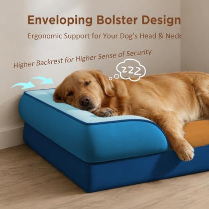 Comfort Expression Orthopedic Dog Bed for Extra Large Dogs with Bolster