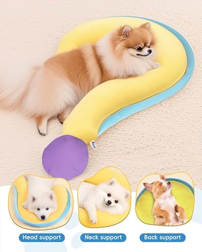 Dog Calming Pillow – Soft Plush Cat Body Pillows for Small/Medium/Large Dogs, Cozy Cotton-Filled Dog Neck Pillow, Cute Design for Rest and Relaxation