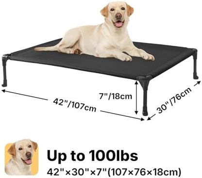 Veehoo Outdoor Elevated Dog Bed Large Sized Dogs, Cooling Raised Dog Cots