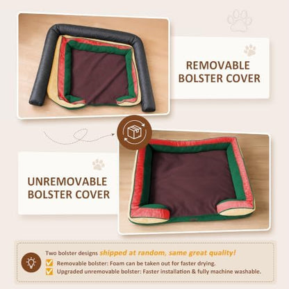Comfort Expression Orthopedic Dog Bed for Extra Large Dogs with Bolster