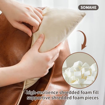 SOMAHE Waterproof Leather Dog Bed, Bolster Couch, 24x19x9 Grey