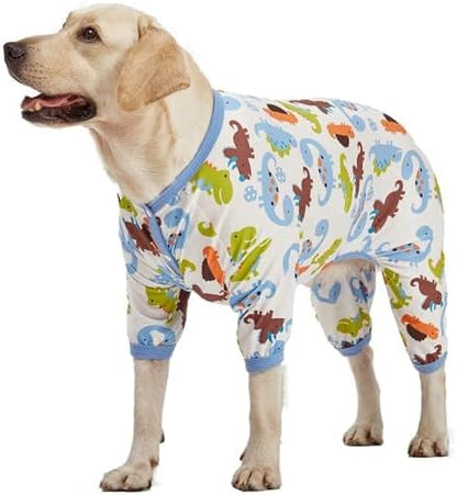 LovinPet Large Dog Pajamas, Pet Pajamas for Dogs, Dinosaur Print, XL