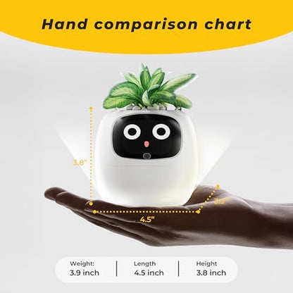 PLANTSIO Smart Pet Planter APP AI Robot Garden Flower Pot Gift, Yellow