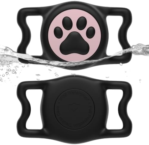 IP68 Waterproof Dog AirTag Holder for Dog Collar, Soft, Stretchy Silicone