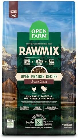 Open Farm RawMix Dry Cat Food, Open Prairie Grain Free Kibble, 2.25lb Bag