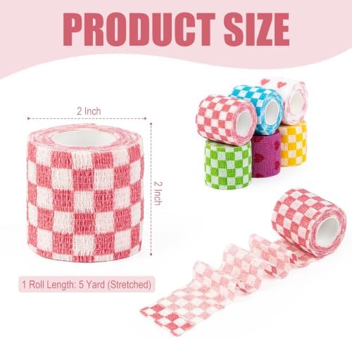 Vet Wrap Cohesive Bandages, Self-Adhesive Bandage Wrap, Breathable Non-Woven Self Adherent Tape for Pet Dog Leg Paw Wound, Horse, Cat, First Aid & Ankle Sprain, 2 Inch (6 Rolls)