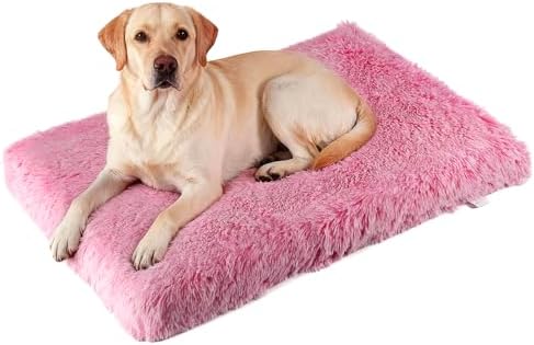 Orthopedic Memory Foam Dog Bed Large Size Crate Pad 41 x 27 Inch Pink