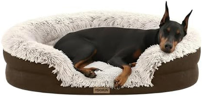 Miorun Fluffy Orthopedic Dog Beds Large Sized Dog, 48" Bolster Sofa Bed